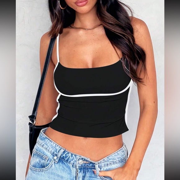 Color block pink casual tank top - Picture 4 of 16